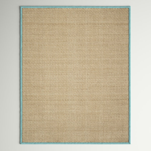 Andover Mills™ Jeremy Bamboo Slat/Seagrass Natural / Teal Rug & Reviews